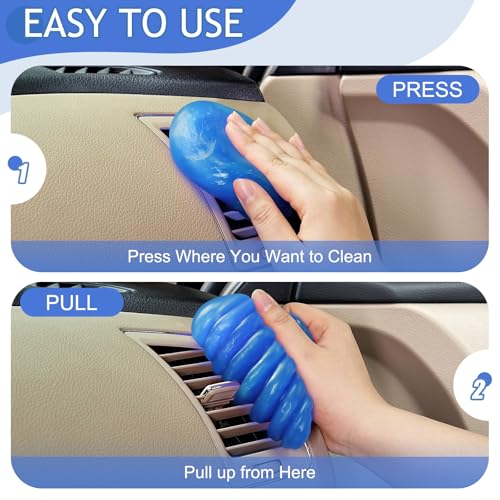 TeSabMi Car Cleaning Gel Car Cleaning Putty Car Putty Car Interior Cleaner Car Slime Car Detailing Kit Car Accessories Gifts for Men Women Stocking Stuffers Blue - color: Blue