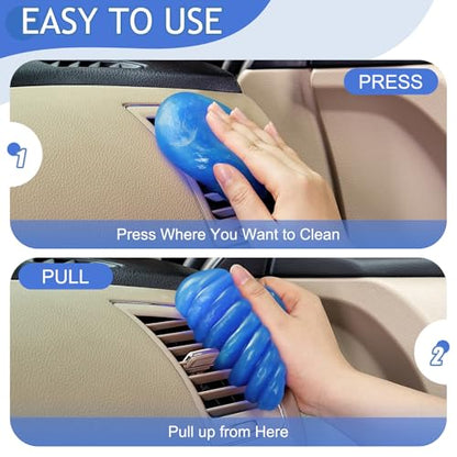 TeSabMi Car Cleaning Gel Car Cleaning Putty Car Putty Car Interior Cleaner Car Slime Car Detailing Kit Car Accessories Gifts for Men Women Stocking Stuffers Blue - color: Blue