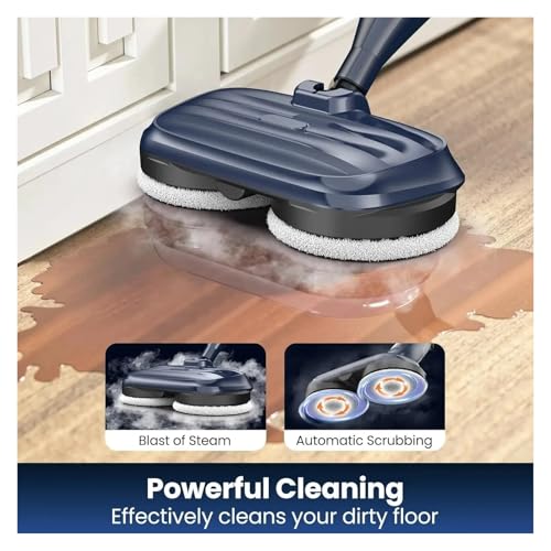 Compatible With INSE VM6 Scrubbing Steam Mop,10-in-1 Lightweight Spin Mop With Rotating Mop Pads, 3 Steam Modes & LED Headlights For Hard Floor Tile(Khaki) - color: Khaki