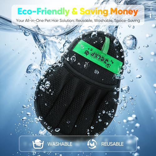 Upgraded Pet Hair Removal Glove for Dogs & Cats, Electrostatic Five-Finger Hair Remover for Furniture, Couch, Carpet, Clothing& Car Seat, 1Pcs Reusable Magic Brush Pet Hair Remover Tool (Black) - color: Black