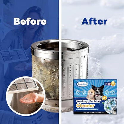 Washing Machine Cleaner Tablets Pet Pro, 30 Tablets Deep Cleaning Washer Cleaner for Pet Hair Residue & Odor Removal, Descaler for Front Load, Top Load & HE Washing Machines