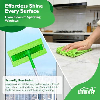 HOMEXCEL Microfiber Mop Pads Compatible with Swiffer Sweeper, 10 Pack | Reusable Machine Washable Pad Refills, Mop Head Replacements for Multi Surface Floor Cleaning
