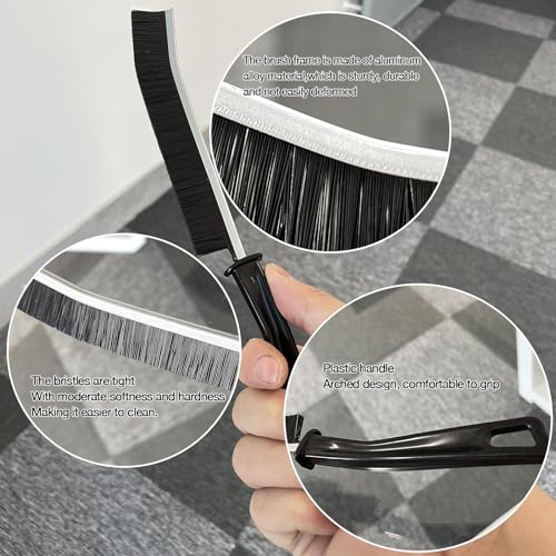 AcceLeah 20Pcs Crevice Cleaning Brushes, Hard Bristle for Dead Corners | Hard bristle crevice brushes with alloy handle, great for cleaning stubborn dead corners in bathrooms and kitchens.