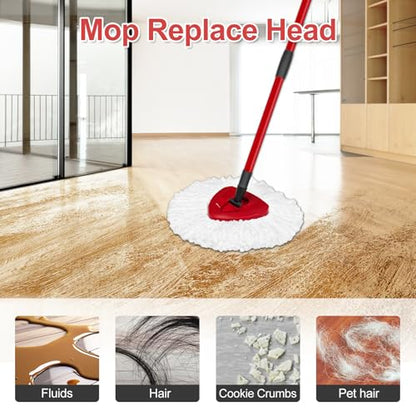 Mop Heads Replacement for Ocedar, Mop Replace Head for Ocedar EasyWring 1 Tank, Microfiber Spin Mop Refills, Include 5 Spin Mop Replacement Head Deep Cleaning Machine Washable with 2 Scrubber Mop Head - color: White-5 Mop Heads&2 Scrubber