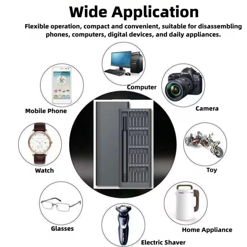 Professional Small Precision Screwdriver Set, 39 Pieces, with Anti-Static tweezers, keyboard brush cleaner kit, Magnetic Electronics Repair Kit for Phone, Computer, Watch, Glasses.