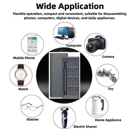 Professional Small Precision Screwdriver Set, 39 Pieces, with Anti-Static tweezers, keyboard brush cleaner kit, Magnetic Electronics Repair Kit for Phone, Computer, Watch, Glasses.