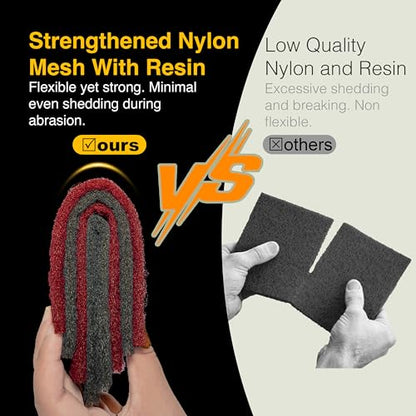 12-Pack 6"x9" Non-Woven Scuff Pads - Non-Abrasive for Post-scouring/Sanding Cleaning and Finishing, Paint Primer Prep - Automotive, Auto Body, Woodworking, Surface Preparation (White) - color: White