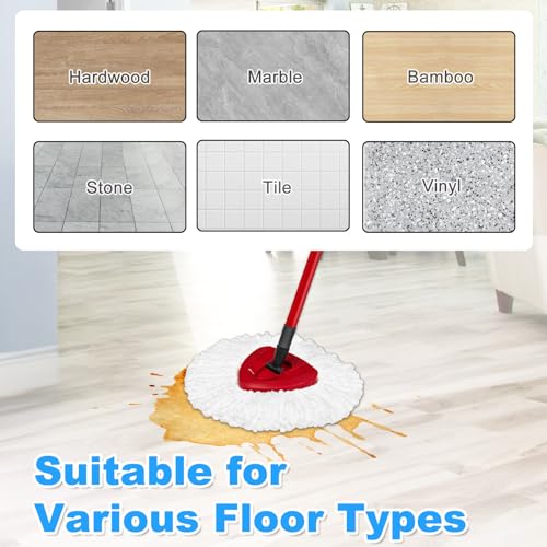 Mop Handle for Ocedar, Spin Mop Handle for O Cedar, 4-Section 30" to 58" Extendable Mop Handle Replacement for Ocedar, Mop Stick and Base for Ocedar Floor Cleaning, American Threaded Joint - size: Mop Handle(American Threaded Joint )&Base