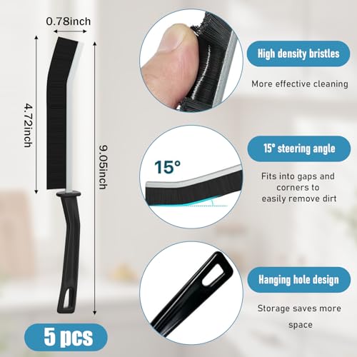 5Pcs Crevice Cleaning Brush, Multifunctional Hard Bristle Brush for Narrow Spaces, Cleaning Tool for Toilet, Faucets, Grout