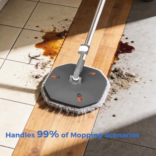 YASHE Spin Mop and Bucket Set with Wringer, True Clean Water Separation Mop Bucket System with Detachable Inner Bucket, Hands-Free Floor Mop with 2 Washable Microfiber Pads