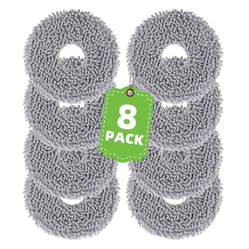 VIEWALL 8 Pack Mop Pad for iRobot Roomba Plus 505X/505/507 Combo, Plus 405 | G181/G185 Combo, Plus 4020 Combo Robot Vacuum Cleaner, Microfiber Washable Mop Cloth Replacement Parts Accessories - size: 400/500 Mop Pads 8 Pack
