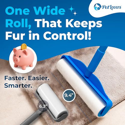 PetLovers Extra Sticky Floor Lint Roller 4 Pack of Refills Only - No Handles Included - 90 Sheets Per Refill 360 Sheets Total - size: 4 Pack Floor Roller Refills