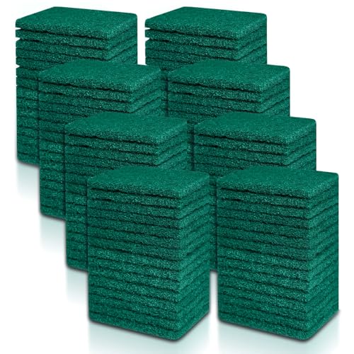 120 Pcs Heavy Duty Scouring Pads 4.3 x 3 x 0.3 in Non Scratch Household Scrub Pads Bulk Green Reusable Pan Scrubber Multipurpose Anti Grease Scrubbing Pads for Kitchen Dish Supplies
