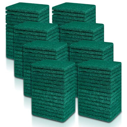 120 Pcs Heavy Duty Scouring Pads 4.3 x 3 x 0.3 in Non Scratch Household Scrub Pads Bulk Green Reusable Pan Scrubber Multipurpose Anti Grease Scrubbing Pads for Kitchen Dish Supplies