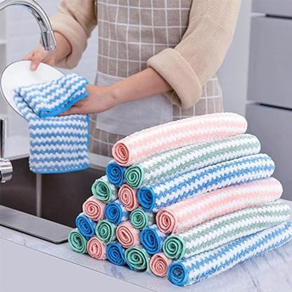 Generic 20 Pack Kitchen Dish Cloths, 2024 New Ultra Soft and Absorbent Dish Towels, Reusable Fast Drying Microfiber Cleaning Cloth, 8.6 x 8.6 inches, Multicolor, Small