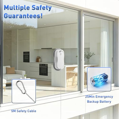 KKI Window Cleaning Robot,Upgraded Window Cleaner Robot, Auto-Dual Spray, Max 3200pa,3 Cleaning Modes & Edge Detection, Remote Control for High-Rise Windows, Glass Door,5Sets Cloths