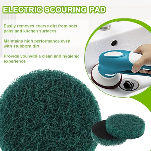 16pcs Kitchen Pads Power Scrubber Pads Set Electric Scrubber Replacement Scouring Pads fit for Dremel Versa Scouring Pads,Green - size: Green