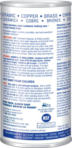 Bar Keepers Friend Cookware Cleanser & Polish (2 x 12 oz) Stainless Steel Cleaner & Degreaser for Pots, Pans, Bakeware & Grills - Removes Sticky Residue, Rust Stains & Lime Deposits