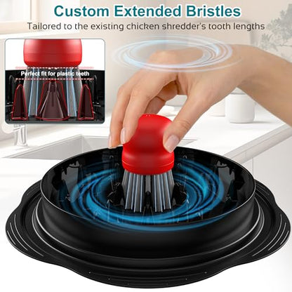 Mini Dish Brush for Cleaning Chicken Shredder, Palm Brush Dish Scrubber with Ergonomic Grip, Kitchen Brush for Washing Dishes, Pans, Pots, Sink (1, Red) - color: Red