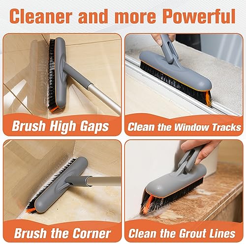 Eazer Grout Brush - Original Head,EAB02-H,180°Rotation Tile Grout Cleaning Tool, V-Shape Shower Scrubber Cleaner Stiff Bristle for Cleaning Bathroom Wall, Baseboards（Pole Not Included）
