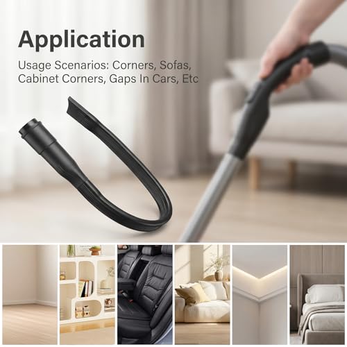 25" Crevice Tool Vacuum Attachment, Vacuum Crevice Tool for All Vacuums Cleaners Accepting 1 1/4"(32mm) 1 3/8"(35mm) Inner Diameter Attachments, Flexible Vacuums Hose