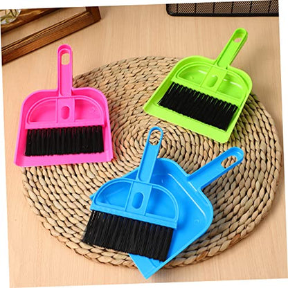 Healifty 9sets Mini Handheld Broom and Dustpan Cleaning Tool for Tabletop and Pet Cages Compact Broom Dust Pan for Easy Cleaning of Narrow Spaces