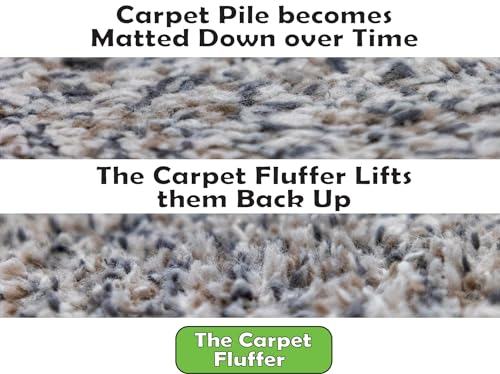 The Carpet Fluffer by Johnny World Products – Revitalize Matted Carpets and Rugs Instantly – Handheld, Easy-to-Use Tool for High-Traffic Areas, Stairs, and Pet Hair Removal