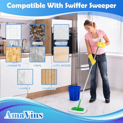 5 Pack Reusable 100% Cotton Mop Pads Compatible with Swiffer Sweeper Mop, Wet and Dry Flat mop Cover, Washable Mop Pads for Surface/Hardwood Floor Cleaning (Mop is Not Included) - color: White 5 Pack