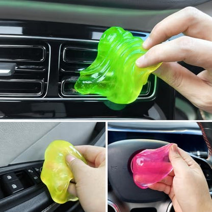 Car Cleaning Gels 3 Pack, Clean Putty Dust Cleaner Kit, Car Cleaning Gel, Reusable Car Cleaning Putty for Interior Detailing