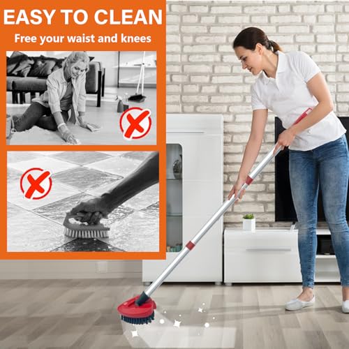 Fatmass Upgraded Spin Mop Replace Scrub Mop Brush Compatible with O Cedar 2 Tank RinseClean, Great for Kitchen, Deck, Bathroom and Shower Floor Scrubber (1 Pack) - size: Small (Red 1 Pack)