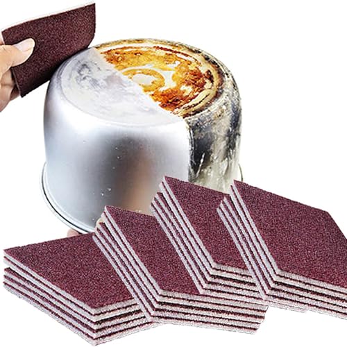 Magic Cleaning Sponge, Heavy Duty Abrasive Scouring Pad for Pots and Pans, Non-Scratch Scrub Sponge for Kitchen Cleaning, 5-Pack