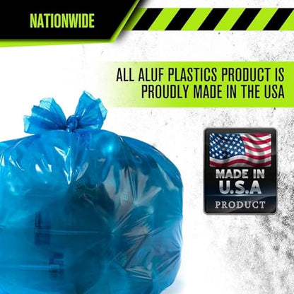 Aluf Plastics 12-16 Gallon 1.2 MIL (eq) Blue Industrial Strength Trash Bags - 24" x 31" - Pack of 1000 - for Industrial, Home, & Recycling - style: 12-16 Gal, 1.2 Mil Equiv, 1000 Count