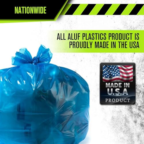Aluf Plastics HP Blue Low Density Super Hexene Star Seal Gang Folded Bag, 45 Gallon Capacity, 40" x 46" (Pack of 400) - style: 45 Gal, 1.2 Mil Equiv, 400 Count