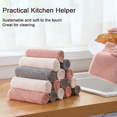 K&janet6am Dish Cloths for Washing Dishes, 6 Pack Kitchen Dish Towels, Super Absorbent Microfiber Cleaning Cloth, Barista Micofiber Cloths for Espresso Machine,12x12 Inches - color: 6pack