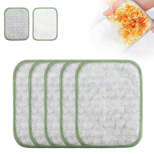 Multipurpose Wire Dishwashing Rags for Wet and Dry, 2026 Reusable Metal Scrubbing Pads Sponge Cloths Towels Clean, Non Scratch Wire Dishcloth for Kitchen, Sinks, Pots, Pans (5pcs) - color: 5pcs
