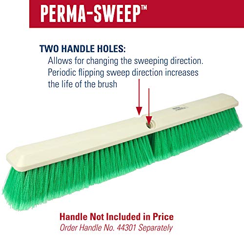 Weiler 42163 Perma-Sweep 18" Block Size, 3" Trim Length, Flagged Green Polystyrene Fill, Fine Sweeping Floor Brush - size: 18 Inch, style: Fine Sweeping