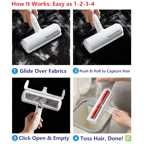 Pawsome Pets Pet Hair Remover Gift Set Reusable Lint Roller Cat and Dog Hair Remover for Furniture, Couch, Carpet, Clothing and Bedding - Portable, Multi-Surface Fur Removal Tool - color: B:blue