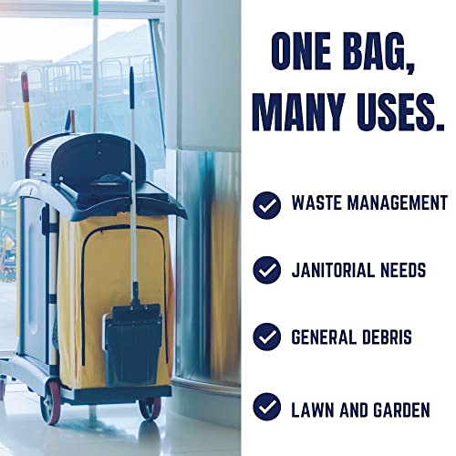 Plasticplace 32-33 Gallon Trash Bags │ 1 Mil │ Black Heavy Duty Garbage Can Liners │ 33” x 39” (100 Count) - size: 100 Count (Pack of 1)