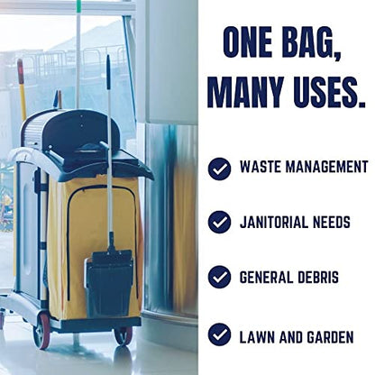 Plasticplace 32-33 Gallon Trash Bags │ 1 Mil │ Black Heavy Duty Garbage Can Liners │ 33” x 39” (100 Count) - size: 100 Count (Pack of 1)