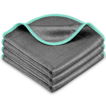 Airlab Microfiber Cleaning Cloth for Glass Cleaner Window Polishing Car Auto Detailing Lint Free Drying Dishes Kitchen Bathroom Magic Cleaning Cloths, Pack of 3, 12" x 12", Grey-Green - color: 12 X 12 Inch, Pack of 3, Grey-green