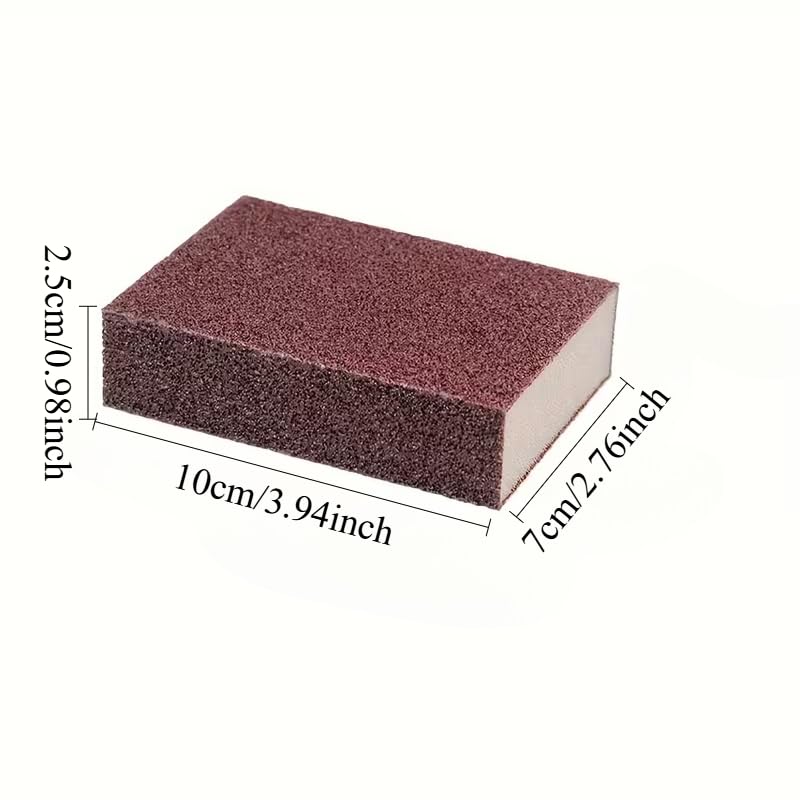 Diamond Sanding Sponges, 6pcs Heavy Duty Cleaning Pads with Diamond Abrasive for Cookware, Pans, Countertops, Bathroom Surfaces - High Density Reusable Scrubber Brush 0.98" x 2.76" x 3.94"