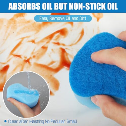 Tanlade 60 Pcs Individually Wrapped Sponges Kitchen Bulk Non Scratch Scouring Sponges for Dishes Household Cleaning Travel Apartments Hotel Car (Blue) - color: Blue