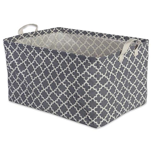 DII Laundry Storage Collection, PE Coated Collapsible Bin with Handles, Gray Lattice, Large Set, 10.5x17.5x10" - color: Gray Lattice, size: Large Set, 10.5x17.5x10"