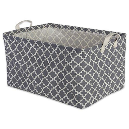 DII Laundry Storage Collection, PE Coated Collapsible Bin with Handles, Gray Lattice, Large Set, 10.5x17.5x10" - color: Gray Lattice, size: Large Set, 10.5x17.5x10"
