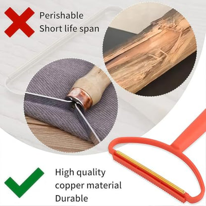 Double Sided Lint and Pet Hair Remover, Orange Fabric Shaver and Fuzz Remover Tool for Clothes, Sofa, Carpet, and Upholstery Cleaning