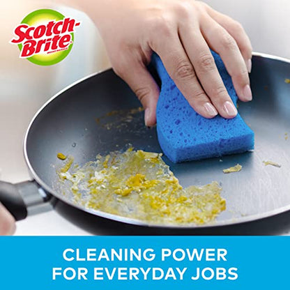 Scotch-Brite No Scratch Scrub Sponges, Blue, 4-1/2 x 2-1/2 x 7/10 in (Pack of 2) - size: 2.8" x 4.5" (Pack of 2)
