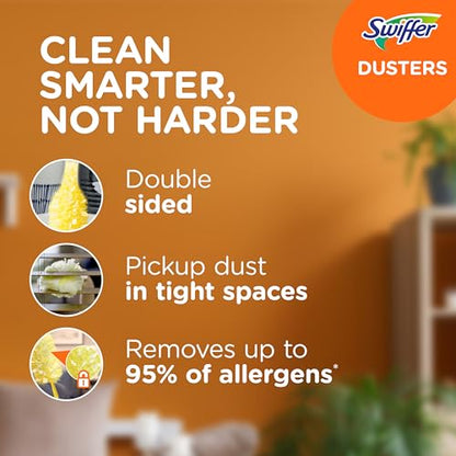 Swiffer Duster Kit with 3 ft Extendable Handle, Heavy Duty Dusting Starter Kit with 3 Refills, for Ceiling Fans, Vents and Hard to Reach Places (Pack of 6) - size: 4 Piece Set (Pack of 6)