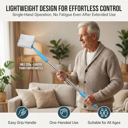 Lightweight Home Cleaning Brush Extra-Long Telescopic Adjustable Rod for Flooring Carpet Clean Household Cleaning Mop (1 Mop with 2 Sponge) - color: 1 Mop With 2 Sponge