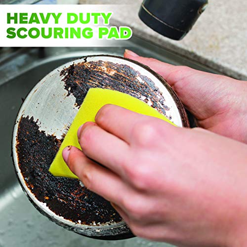 (12 Pack) Heavy Duty Scrub Sponges by SCRUBIT – Kitchen Dish, Sink and Bathroom Cleaning Scrubber Sponge - with Non-Smell Scouring Pad - size: 6 Count (Pack of 2)