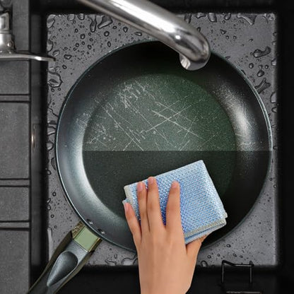 20PCS Upgrade Wire Dishwashing Rag, Non-Scratch, Wet and Dry, Double Layer, Multipurpose Wire Dishwashing Rags for Kitchen, Sinks, Cookware, Stove, Easy Rinsing, Reusable